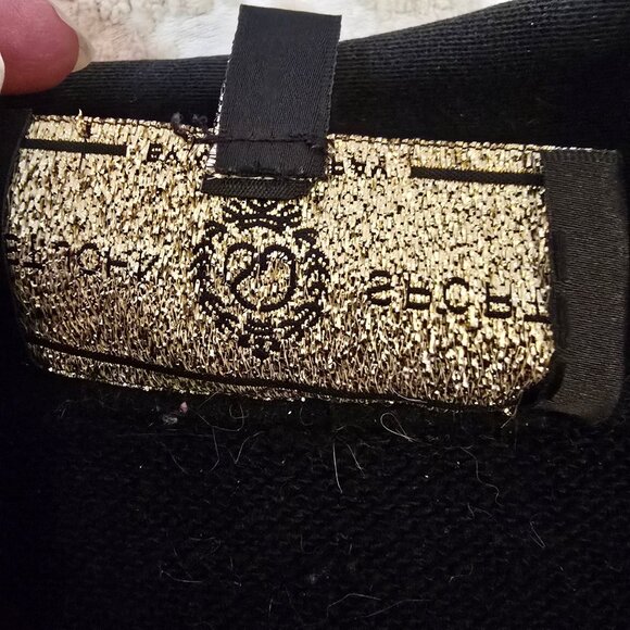 St. John Sport Black Cotton Sweater Gold Twist lock Buttons Mandarin Collar Sz M - Picture 12 of 12